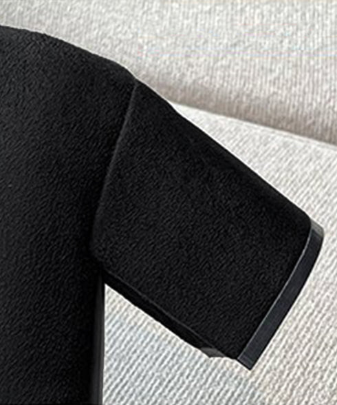 スエード調ショートブーツ 太ヒールブーツ おしゃれ ストレッチブーツ チャンキーヒール レディース 美脚ブーティ ラウンドトゥミドルブーツ 黒 通勤 歩きやすい靴 2LONG-006