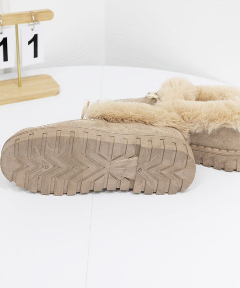 モカシン レディース ボアローファー冬靴 可愛い フェイクファーパンプス ぺたんこ 暖かい ムートンスリッポン スエード調 履きやすい ふわふわシューズ 疲れない 2LONG-007
