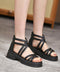 厚底サンダル ストラップサンダル美脚夏靴 歩きやすい グラディエーターサンダル レディース クロス グルカサンダル お洒落ボーンサンダル 黒 ローマサンダル韓国風 2LONG-008