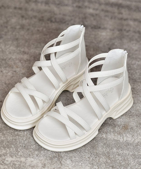 厚底サンダル ストラップサンダル美脚夏靴 歩きやすい グラディエーターサンダル レディース クロス グルカサンダル お洒落ボーンサンダル 黒 ローマサンダル韓国風 2LONG-008