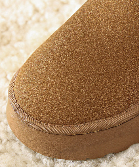 厚底ムートンブーツ 裏起毛ショートブーツ レディース あったかボアブーツ ふわふわ 履きやすい フラットシューズ カジュアル ベルト付冬靴 歩きやすい 防寒ブーツ 2LONG-009