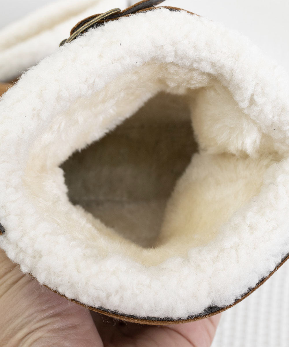 厚底ムートンブーツ 裏起毛ショートブーツ