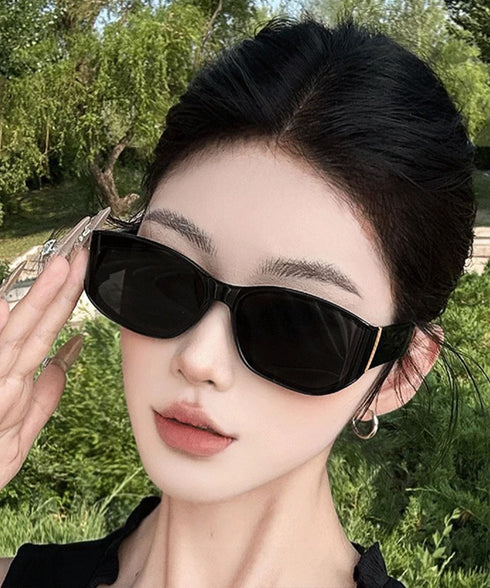 オーバルサングラスY2K韓国風伊達メガネ レトロ 可愛い 横長セルフレーム眼鏡小顔見せ スクエアめがねレディース 紫外線対策アイウェアメンズ大人べっ甲柄サングラス 2MANQI-001