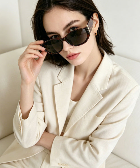 オーバルサングラスY2K韓国風伊達メガネ レトロ 可愛い 横長セルフレーム眼鏡小顔見せ スクエアめがねレディース 紫外線対策アイウェアメンズ大人べっ甲柄サングラス 2MANQI-001