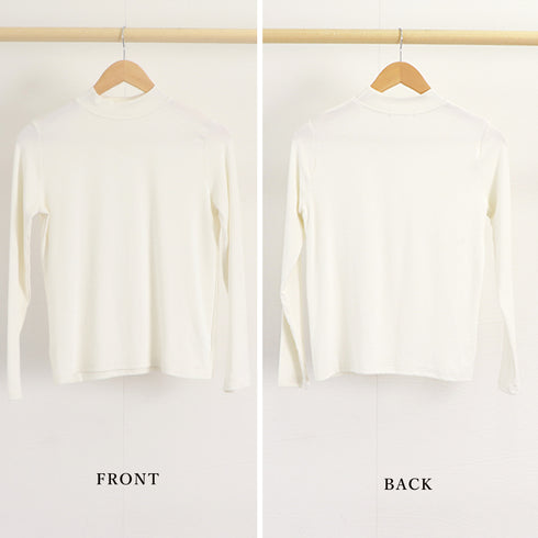 長袖プルオーバー レディース カットソー シンプル ロングスリーブ Tシャツ 重ね着 無地インナートップス プチハイネック 春秋冬 韓国 ベーシック 肌着 着やせ 2OUMAL-001