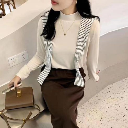 長袖プルオーバー レディース カットソー シンプル ロングスリーブ Tシャツ 重ね着 無地インナートップス プチハイネック 春秋冬 韓国 ベーシック 肌着 着やせ 2OUMAL-001