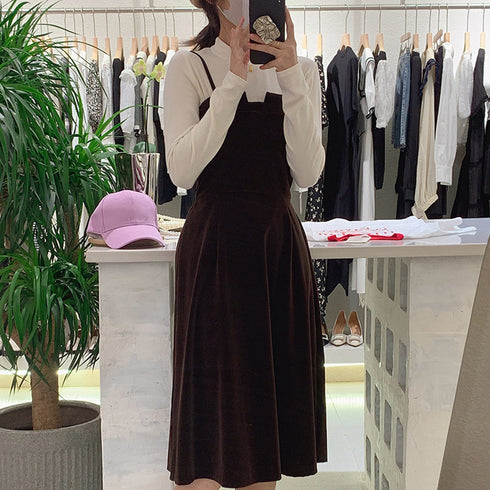 長袖プルオーバー レディース カットソー シンプル ロングスリーブ Tシャツ 重ね着 無地インナートップス プチハイネック 春秋冬 韓国 ベーシック 肌着 着やせ 2OUMAL-001