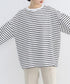 ボーダーtシャツ レディース 長袖ロンT ラウンドネック ゆったり 着やせプルオーバー 韓国 おしゃれカットソー 体型カバートップス チュニック無地 春秋冬着回し 2RIRI-001