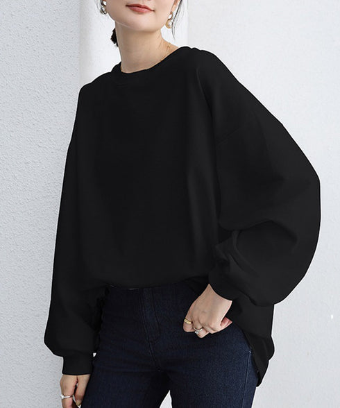 ボーダーtシャツ レディース 長袖ロンT ラウンドネック ゆったり 着やせプルオーバー 韓国 おしゃれカットソー 体型カバートップス チュニック無地 春秋冬着回し 2RIRI-001