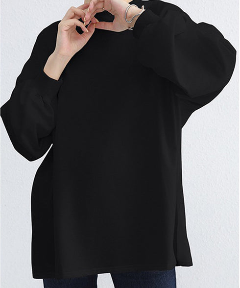 ボーダーtシャツ レディース 長袖ロンT ラウンドネック ゆったり 着やせプルオーバー 韓国 おしゃれカットソー 体型カバートップス チュニック無地 春秋冬着回し 2RIRI-001