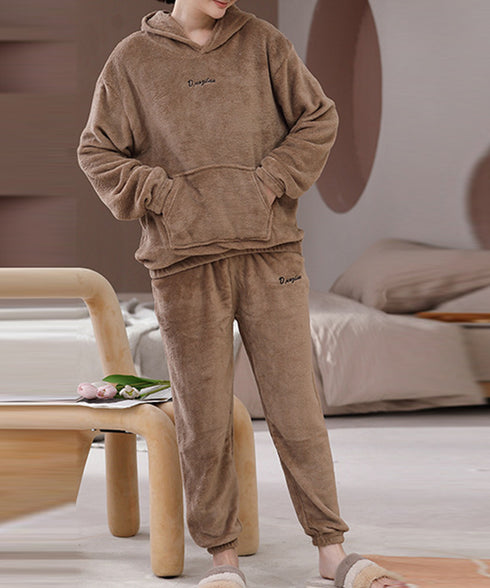 ルームウェア フリース パジャマ セット レディース 可愛い 部屋着上下セット ふわふわ ボアパジャマ 秋冬 韓国リラックスウェア 暖かい 長袖室内着セットアップ 2RIRI-002