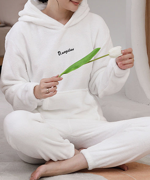 ルームウェア フリース パジャマ セット レディース 可愛い 部屋着上下セット ふわふわ ボアパジャマ 秋冬 韓国リラックスウェア 暖かい 長袖室内着セットアップ 2RIRI-002