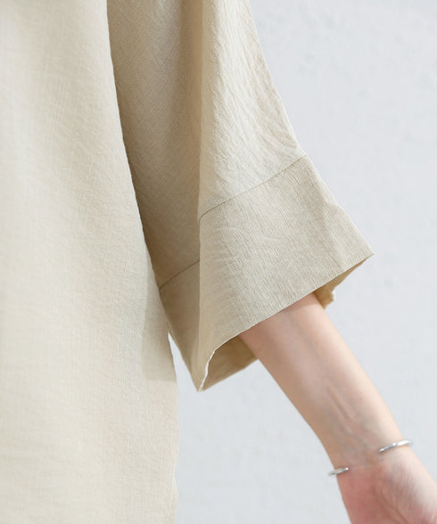 ブラウス レディース ドルマンカットソー クルーネック 薄手 プルオーバー ゆったり 大人女性夏服 無地 着やせトップス 30代40代 オフィスカジュアル 通勤服 2RIRI-004