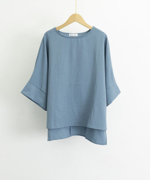 ブラウス レディース ドルマンカットソー クルーネック 薄手 プルオーバー ゆったり 大人女性夏服 無地 着やせトップス 30代40代 オフィスカジュアル 通勤服 2RIRI-004