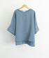 ブラウス レディース ドルマンカットソー クルーネック 薄手 プルオーバー ゆったり 大人女性夏服 無地 着やせトップス 30代40代 オフィスカジュアル 通勤服 2RIRI-004