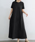 AラインTシャツワンピース 体型カバー夏 半袖 ロングワンピース レディース ラウンドネック リラックスワンピ 30代40代50代 着やせワンピ 無地ルームウェア 2RIRI-005