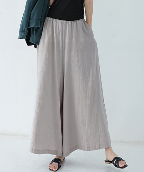 リラックスワイドパンツ キュロットパンツ レディース ハイウエスト フレアパンツ ゆったり 涼しげパンツ ナチュラル カジュアルスカンツ ポケット付きスカーチョ夏 2RIRI-011