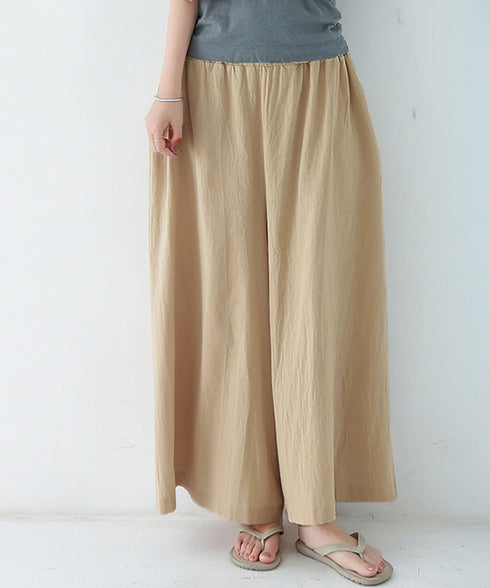 リラックスワイドパンツ キュロットパンツ レディース ハイウエスト フレアパンツ ゆったり 涼しげパンツ ナチュラル カジュアルスカンツ ポケット付きスカーチョ夏 2RIRI-011