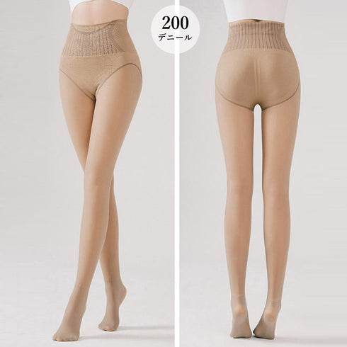 お腹引締め フェイクタイツ ヒップアップ 暖かタイツ 締め付け感なしレギンス 裏フリース 美脚フェイクストッキング ハイウエスト 無地ヌードスキンタイツ あったか 2RUIJIN-001