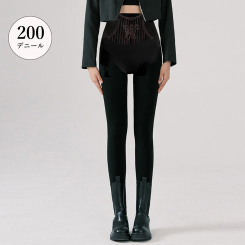 お腹引締め フェイクタイツ ヒップアップ 暖かタイツ 締め付け感なしレギンス 裏フリース 美脚フェイクストッキング ハイウエスト 無地ヌードスキンタイツ あったか 2RUIJIN-001