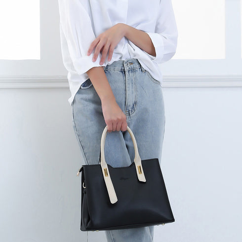 トートバッグ レディースショルダーバッグ バイカラー 3way 斜めがけバッグ 大容量 ハンドバッグ 大人女子 PUレザーかばん オフィスカジュアル 肩掛けかばん 2SSHU-001