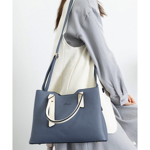 トートバッグ レディースショルダーバッグ バイカラー 3way 斜めがけバッグ 大容量 ハンドバッグ 大人女子 PUレザーかばん オフィスカジュアル 肩掛けかばん 2SSHU-001