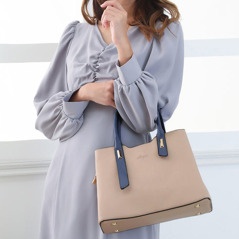 トートバッグ レディースショルダーバッグ バイカラー 3way 斜めがけバッグ 大容量 ハンドバッグ 大人女子 PUレザーかばん オフィスカジュアル 肩掛けかばん 2SSHU-001