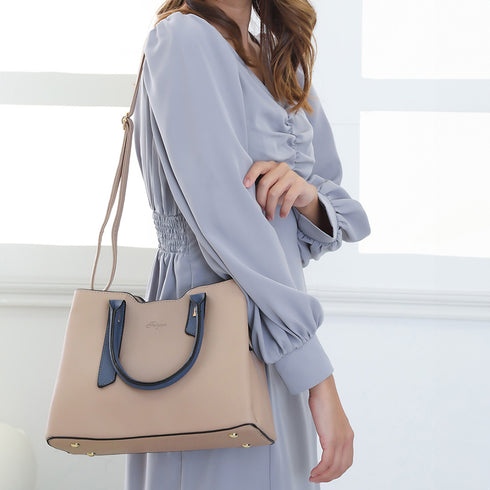 トートバッグ レディースショルダーバッグ バイカラー 3way 斜めがけバッグ 大容量 ハンドバッグ 大人女子 PUレザーかばん オフィスカジュアル 肩掛けかばん 2SSHU-001