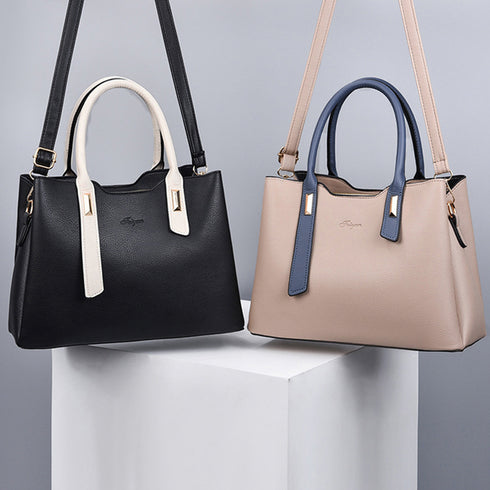 トートバッグ レディースショルダーバッグ バイカラー 3way 斜めがけバッグ 大容量 ハンドバッグ 大人女子 PUレザーかばん オフィスカジュアル 肩掛けかばん 2SSHU-001