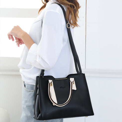 トートバッグ レディースショルダーバッグ バイカラー 3way 斜めがけバッグ 大容量 ハンドバッグ 大人女子 PUレザーかばん オフィスカジュアル 肩掛けかばん 2SSHU-001