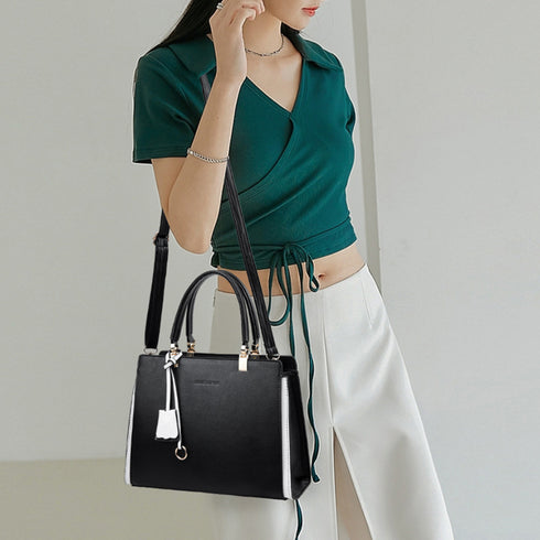 トートバッグ レディースショルダーバッグ バイカラー 3way 斜めがけバッグ 大容量 ハンドバッグ 大人女子 PUレザーかばん オフィスカジュアル 肩掛けかばん 2SSHU-002
