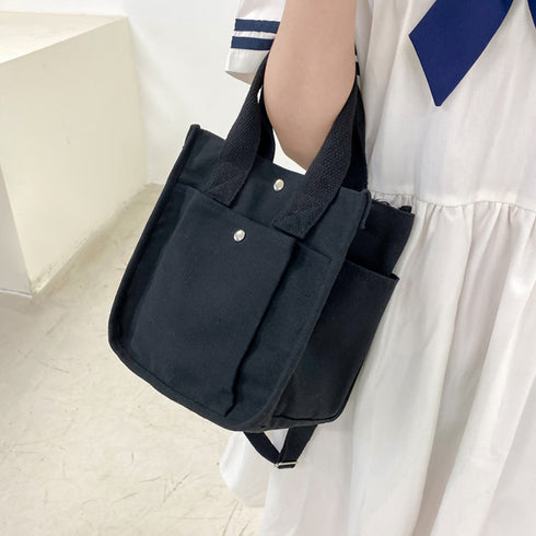 ミニトートバッグ 軽量 ショルダーバッグ レディース サイドポケット付き 手提げバッグ キャンバスハンドバッグ おしゃれマザーズバッグ カジュアル 斜め掛け鞄韓国 2TIAN-006