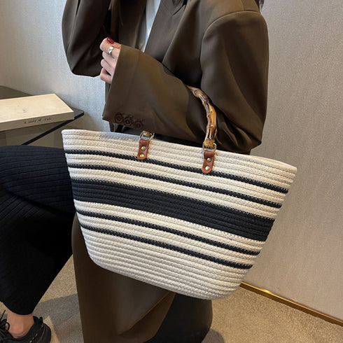 かごバッグ 大容量トートバッグ配色カバン 韓国風ナチュラルバッグ 手提げバッグ ハンドバッグ レディース 大人可愛い デート お出掛け フェミニンバスケットバッグ 2TIAN-009