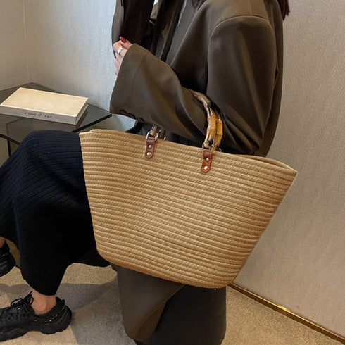 かごバッグ 大容量トートバッグ配色カバン 韓国風ナチュラルバッグ 手提げバッグ ハンドバッグ レディース 大人可愛い デート お出掛け フェミニンバスケットバッグ 2TIAN-009