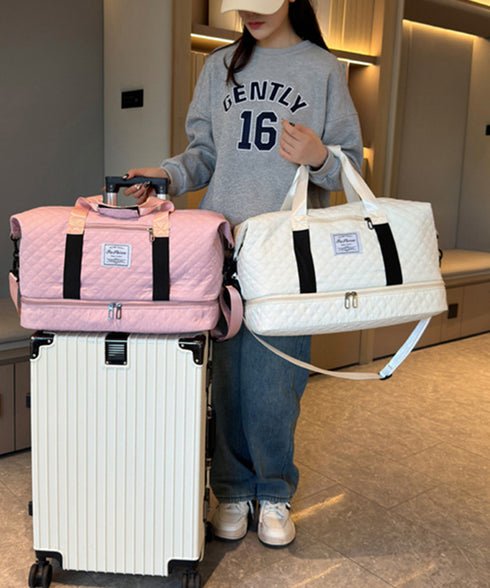 キルティング トラベルバッグ 大容量旅行 ボストンバッグ 旅行カバン レディース メンズ 出張合宿キャリーオンバッグ 機内持ち込み鞄 修学旅行 軽量スポーツバッグ 2TIAN-016
