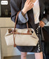 キャンバストートバッグ横長ベルトデザイン A4肩掛けカバン レディース大容量 大人可愛い通勤バッグ オフィスカジュアル ハンドバッグ おしゃれ スクエアバッグ横型 2TIAN-023