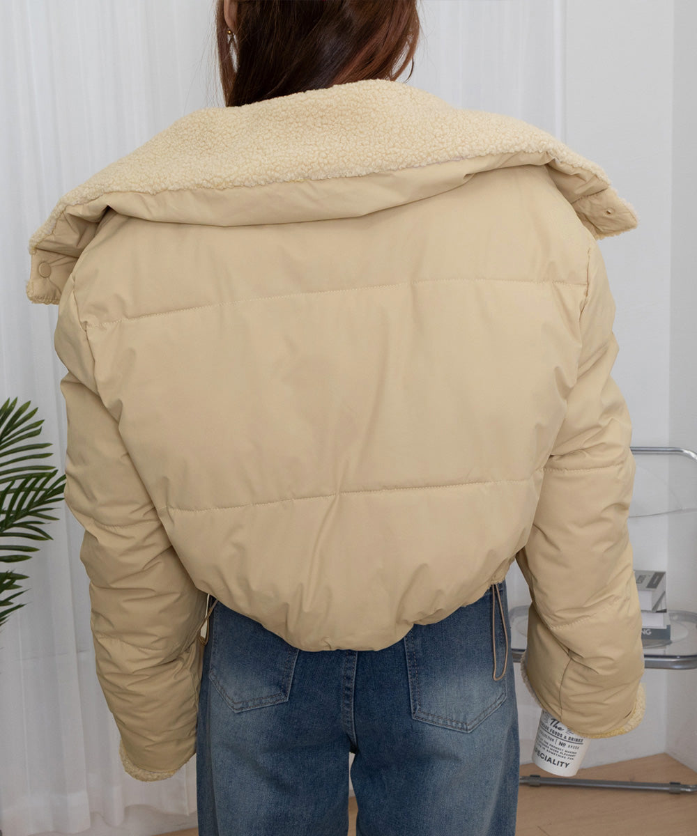 ボアブルゾン リバーシブル中綿ジャケット
