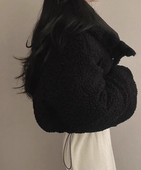 ボアブルゾン リバーシブル中綿ジャケット クロップド エコダウンジャケット ショート丈中綿コートレディース ふわふわ ボアアウター暖かい 韓国風 防寒冬服ゆったり 2TNIAO-002