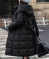 フード付き フェイクダウンコードロング丈 韓国風中綿ロングコード レディース 厚手防寒アウター 大人カジュアル キルティングコートウエストマーク 冬アウター立ち襟 2TNIAO-005