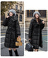 フード付き フェイクダウンコードロング丈 韓国風中綿ロングコード レディース 厚手防寒アウター 大人カジュアル キルティングコートウエストマーク 冬アウター立ち襟 2TNIAO-005