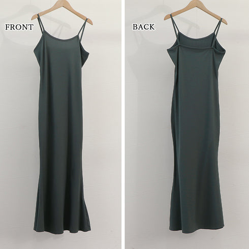 キャミワンピースロング丈ボディコンワンピ ハイウエスト セクシー ワンピース レディース ノースリーブ タイトワンピ春夏 着やせストレッチインナーワンピース 無地 2XIAOBEI-001