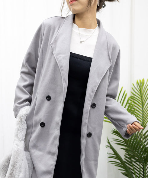 コート チェスターコート レディース韓国 微起毛膝丈コート 春秋冬 ベーシックテーラードコート 体型カバー着やせ ミディアムコート きちんと服 30代40代 ゆる 2XJGANG-001