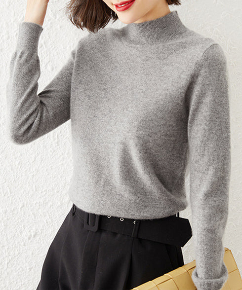 プチハイネックニットトップス レディース 大人可愛い 長袖ニットソー シンプル ニットインナー 秋服 着回しニットウェア きれいめ 無地 ベーシックニット 春秋冬 2XUAN-005