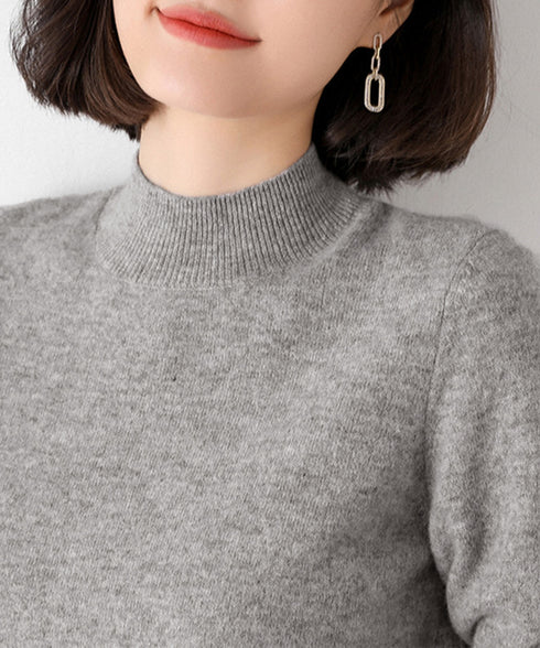 プチハイネックニットトップス レディース 大人可愛い 長袖ニットソー シンプル ニットインナー 秋服 着回しニットウェア きれいめ 無地 ベーシックニット 春秋冬 2XUAN-005