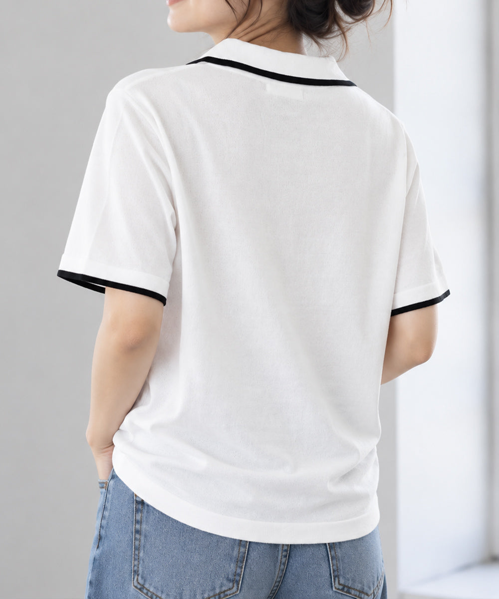半袖 ポロシャツ レディース ニット夏服 詳細画像12