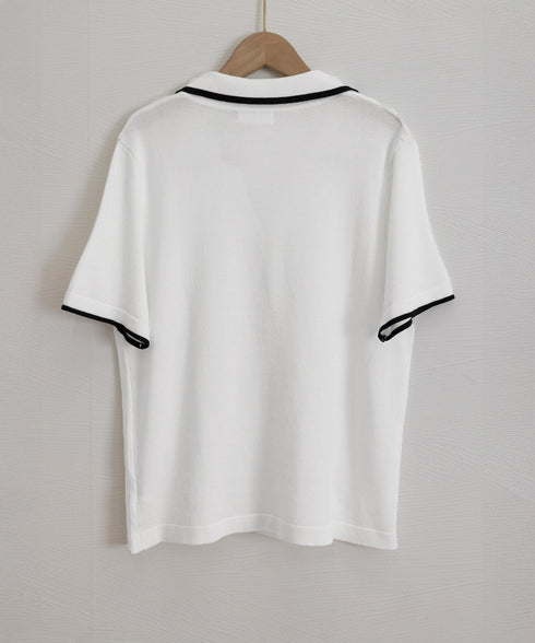 半袖 ポロシャツ レディース ニット夏服 ポロ襟トップス 上品ニットTシャツ シンプル 冷感タッチ サマーニット オフィスカジュアル服 着回し Vネックニットソー 2XUAN-006