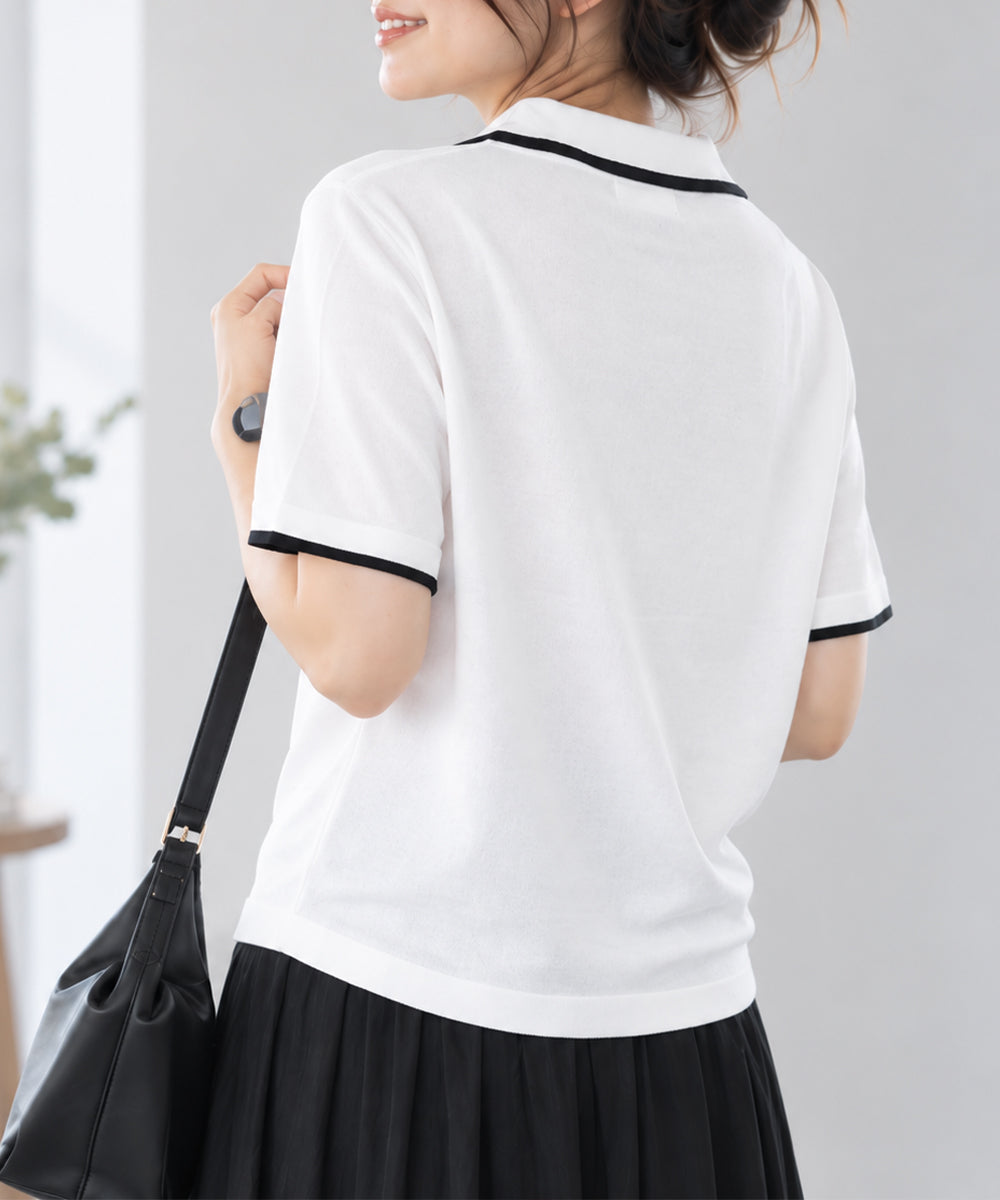 半袖 ポロシャツ レディース ニット夏服 詳細画像6