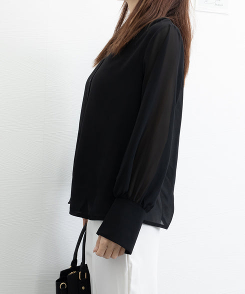 シフォンブラウス 通勤シースルートップス レディース V ネック オフィスOL シャツブラウス 薄手 着やせとろみシャツ 30代40代50代 きれいめブラウス春夏 2YGXUAN-001