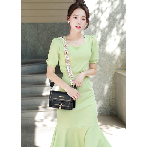 ショルダーバッグ レディース斜めがけ配色 ワイドストラップ バイカラー 韓国スクエアBAG カジュアル 斜めがけバッグ PUレザーメッセンジャーバッグ 大人可愛い 2YIDIE-001