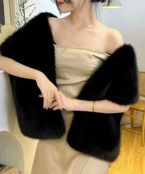 ふわふわファーショール 大判肩掛けケープ 厚手ファーストールレディース秋冬 ウェディングファーボレロ花嫁 パーティーストールショールきれいめ 暖かい肩掛け防風防寒 2YIDX-001
